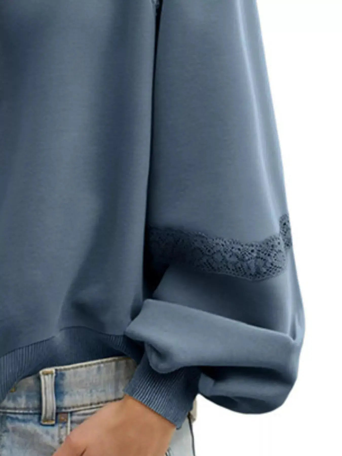 Cozy Lace Detail Sweatshirt for Casual Chic Looks