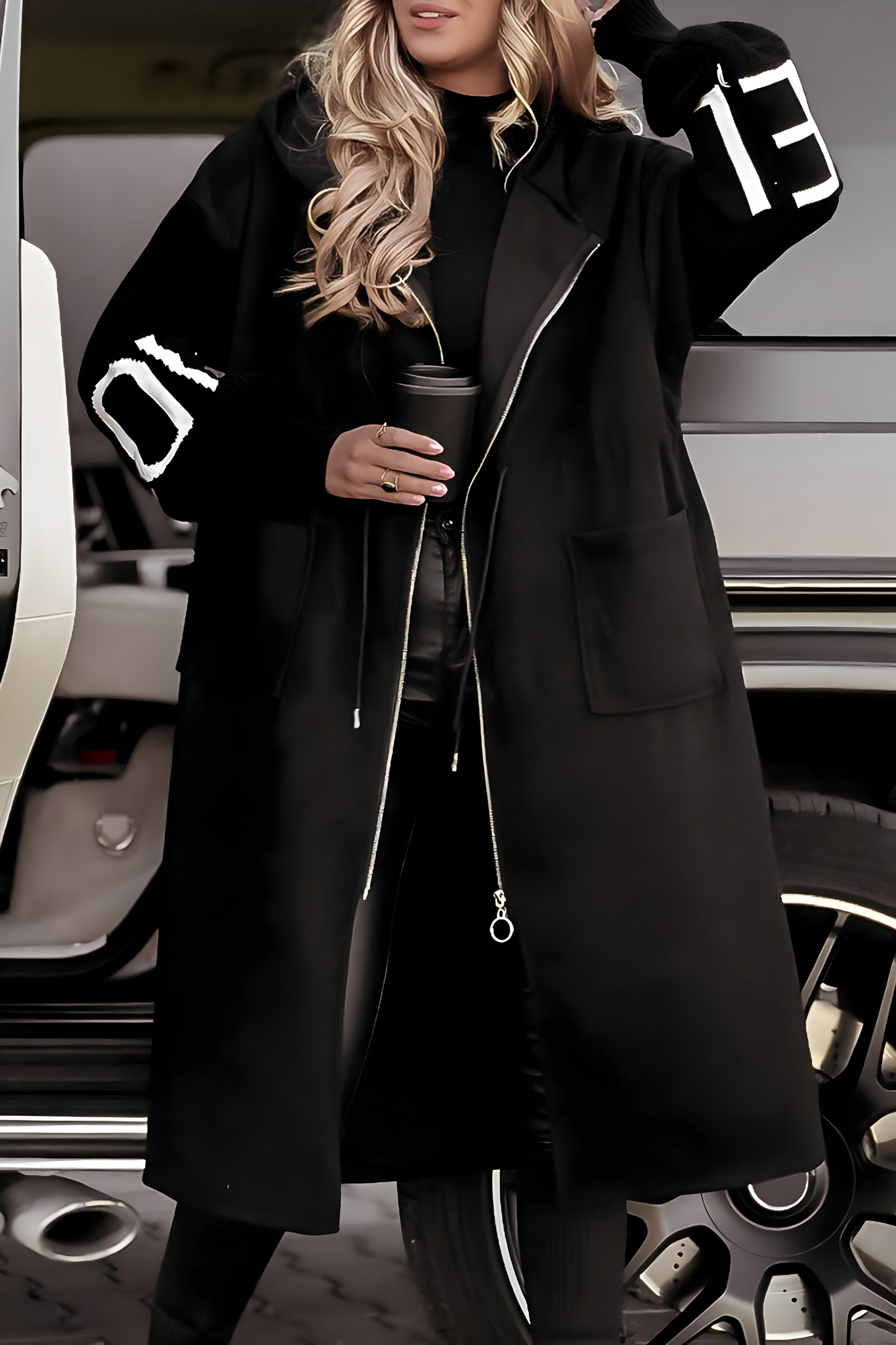 Cozy Knitted Sleeve Hoodie Jacket for Women