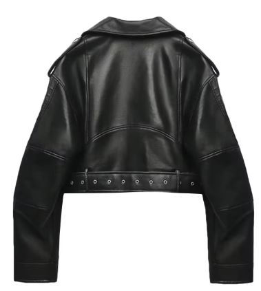 Classic Black Leather Moto Biker Jacket