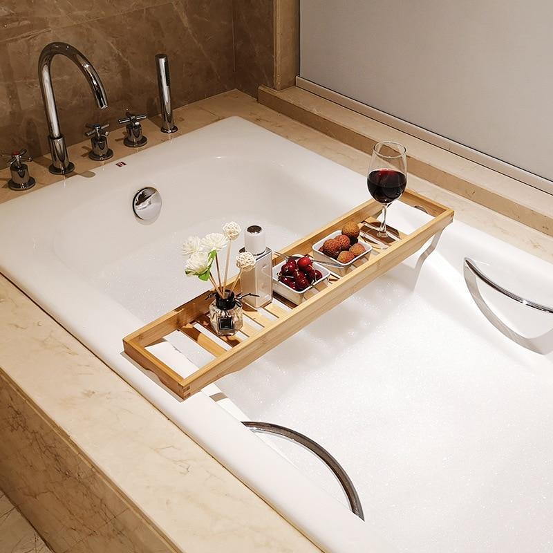 Wooden Bath Caddy Tray for Relaxing Tub Moments