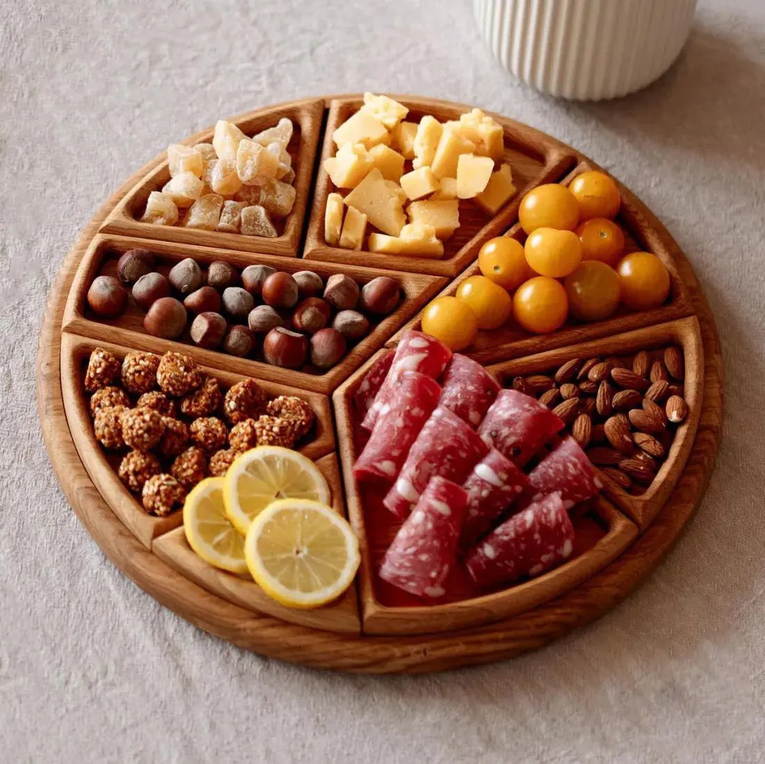 TimberEase™ - Modular Wooden Snack Serving Tray