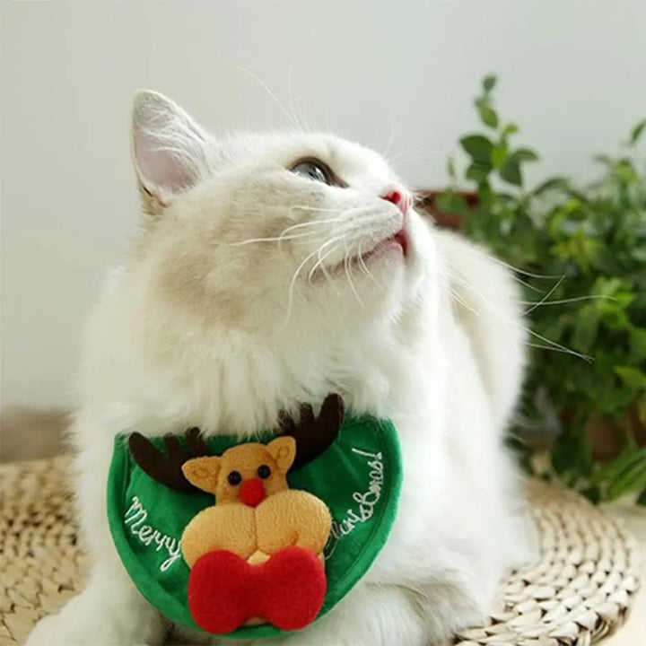 Festive Pet Costume Set with Reindeer Apron & Hat