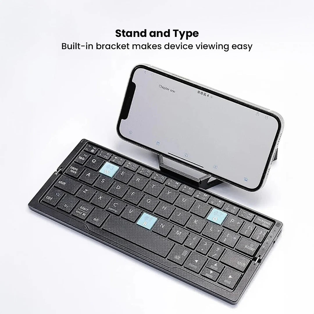 TechEase™ - Portable Foldable Bluetooth Keyboard with Stand