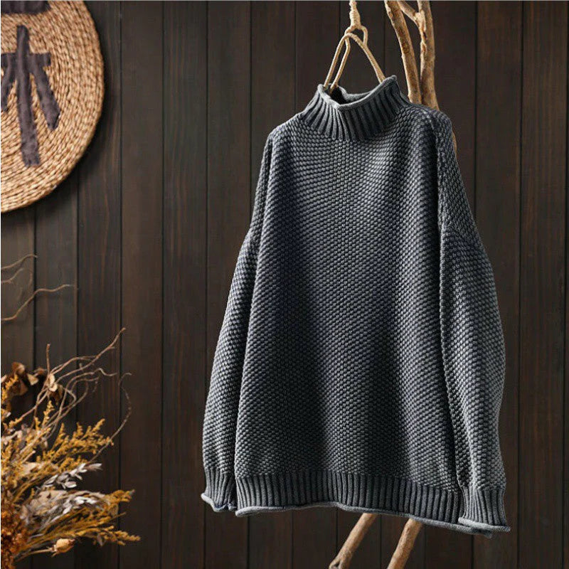 Cozy Waffle Knit Sweater for Layered Looks