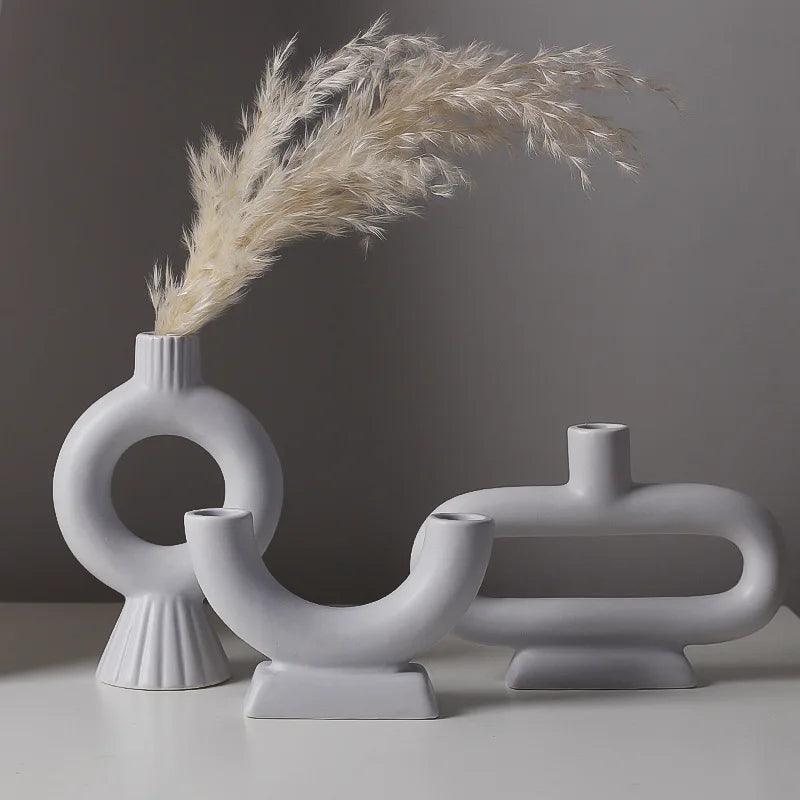 Minimalist Scandinavian Iron and Glass Candle Holder Vase