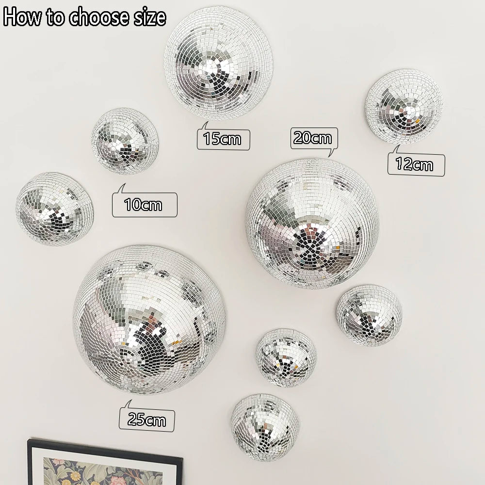 Retro Disco Ball Mirror Wall Decor for Party Vibes