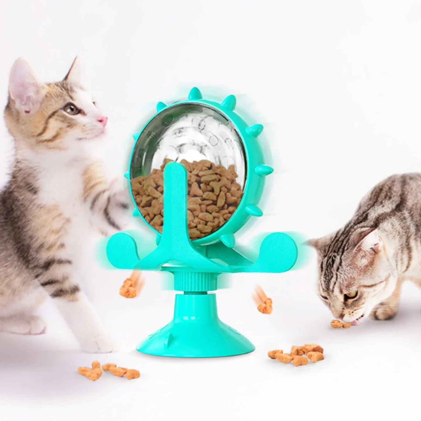 PurrPlay™ - Interactive Cat Turntable Feeding Bowl