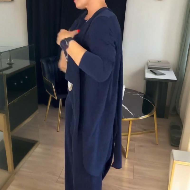 Chic 3-Piece Longline Cardigan, Top, and Pants Set