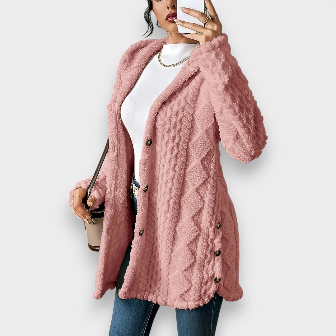 Cozy Plush Hooded Cardigan Sweater