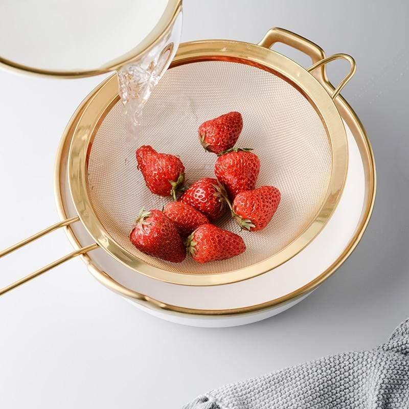 Stainless Steel Fine Mesh Kitchen Strainer for Cooking and Baking