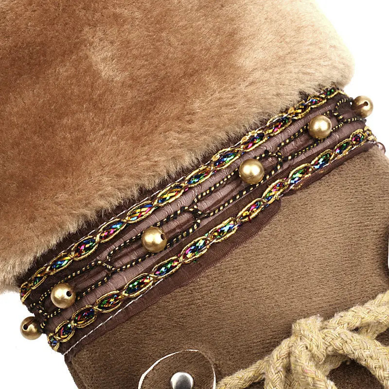 Boho Chic Faux Suede Knee-High Winter Boots