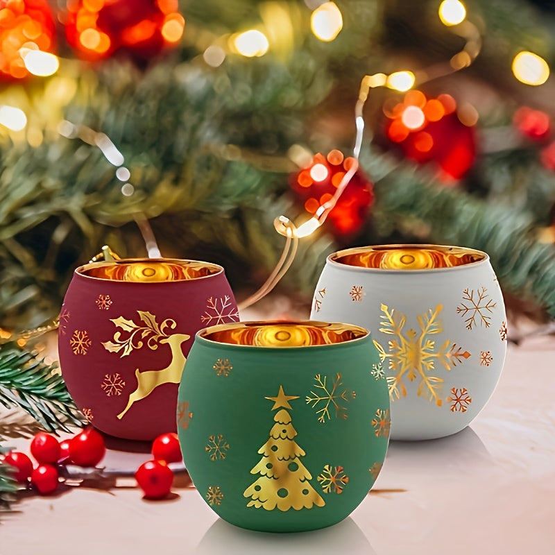 GlowHaven™ - Festive Christmas Candle Holder Set of 6