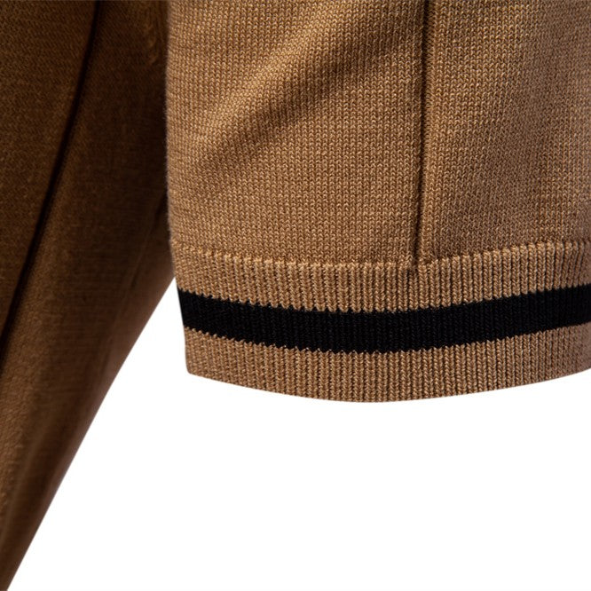 Men's Stretch Viscose Polo Shirt with Knit Texture