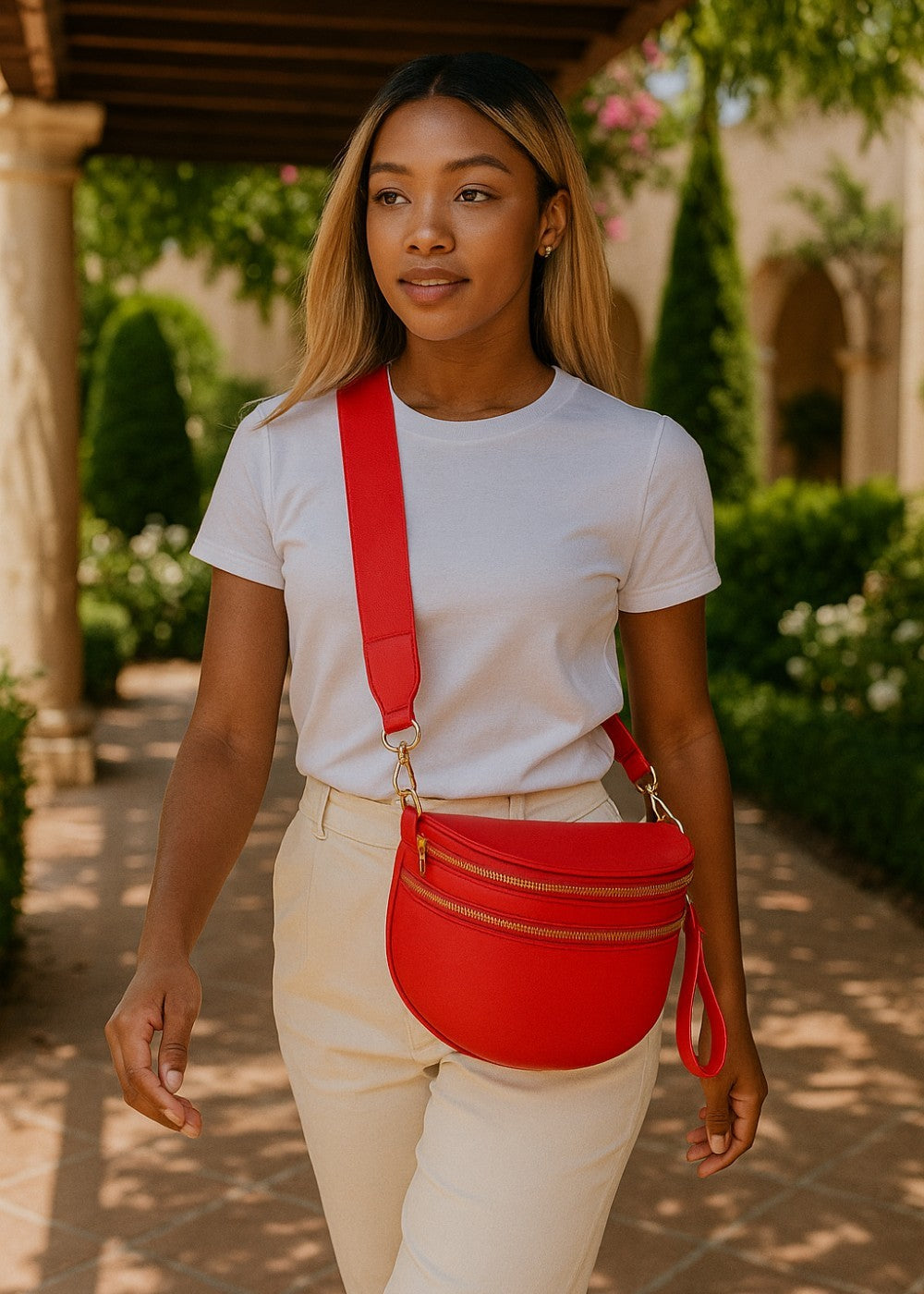 Sleek Leather Bum Bag for Hands-Free Style
