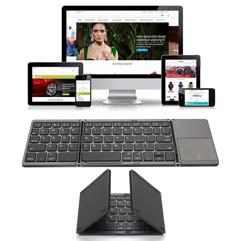 TechSwift™ - Foldable Mini Bluetooth Keyboard with Touchpad for Mobile Devices