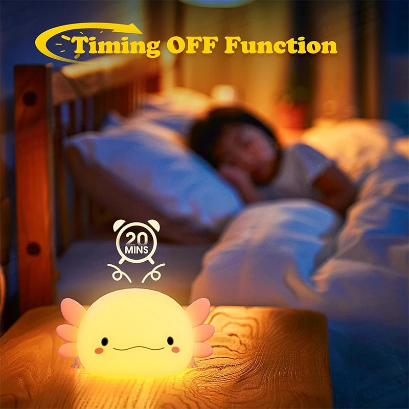 Adorable Axolotl LED Night Light for Kids Room Decor