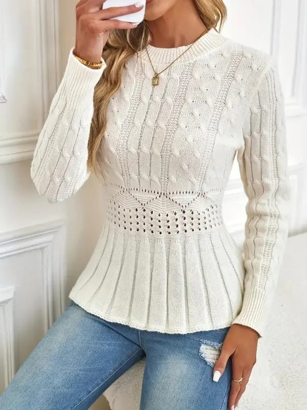 Cozy Chic Chunky Knit Crew Neck Sweater