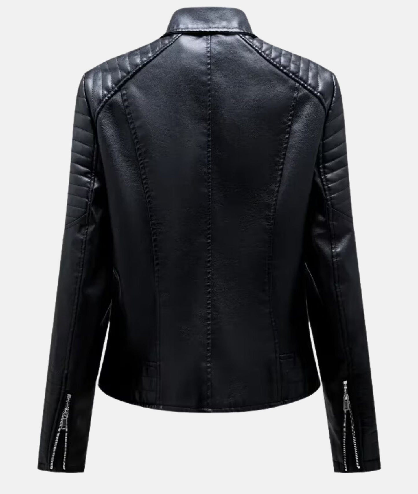 Chic Women's Faux Leather Biker Jacket