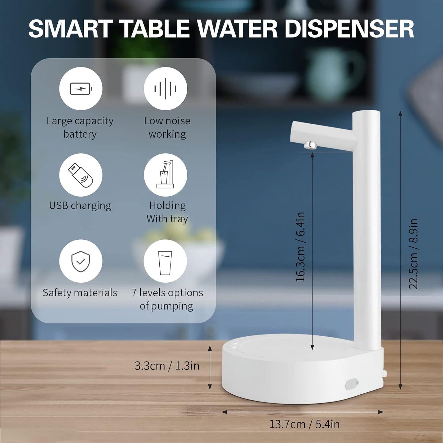 Sleek Intelligent Tabletop Water Dispenser