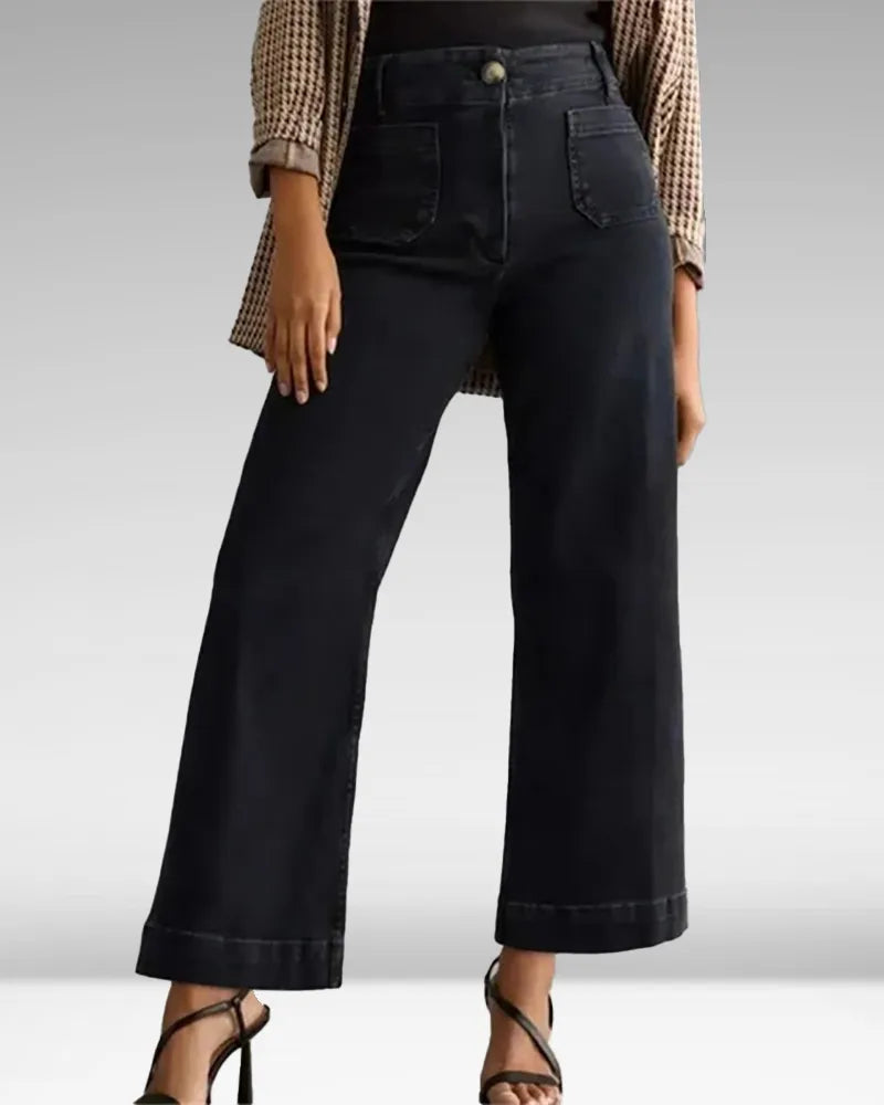 Women's high-waisted wide-leg jeans