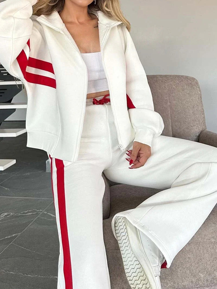 Cozy Casual 2-Piece Zip-Up Sweatshirt and Pants Set