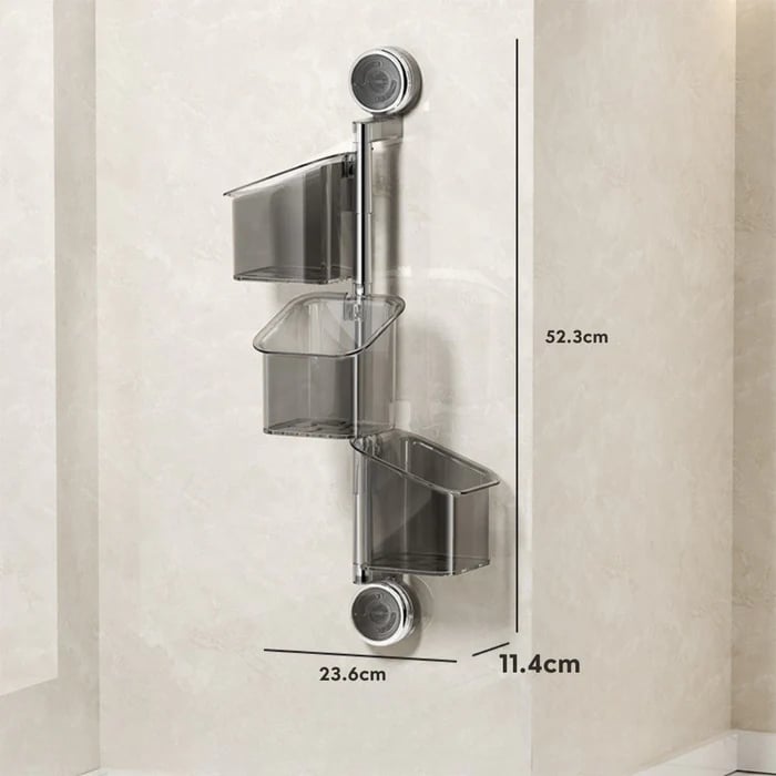 OrganizeEase™ - 3-Tier Rotating Kitchen Suction Shelf