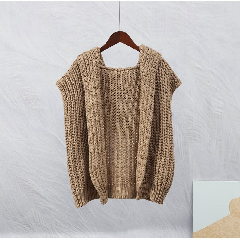 Adriana™ - Sleeveless Loose Knit Women’s Cardigan