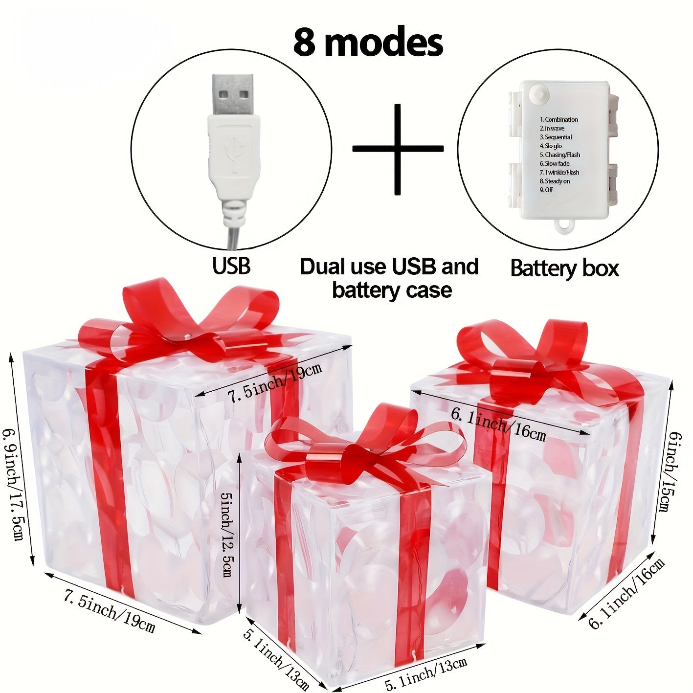 Festive LED Light Gift Box Set for Holiday Decor
