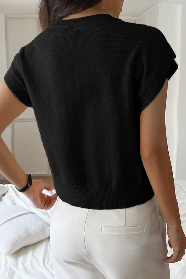 Loose Fit V-Neck Sleeveless Knit Vest