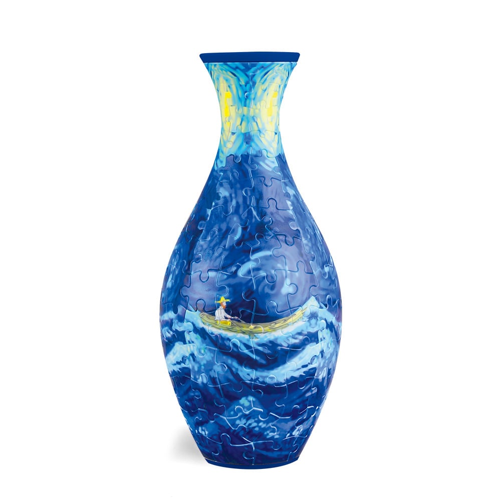 3D Floral Jigsaw Puzzle Vase Decor