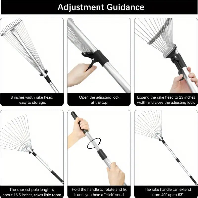 Versatile Lightweight Garden Rake for Yard and Lawn Care