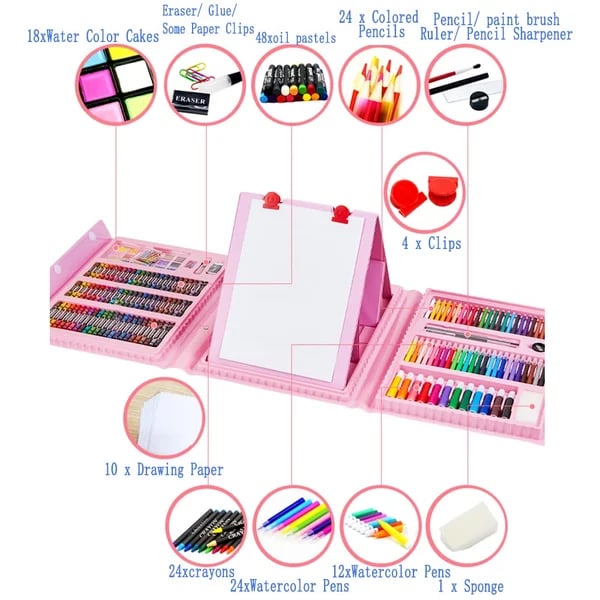 CreativeJoy™ - 6-in-1 Art Set with Painting Tools & Vibrant Colors