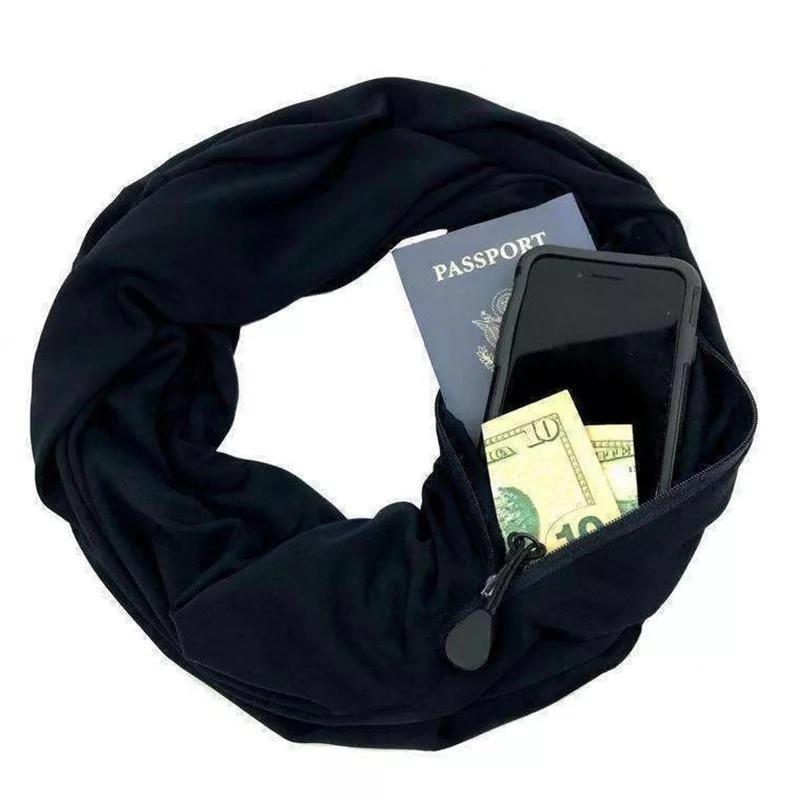 CozySafe™ - Hidden Pocket Scarf for Warmth & Security