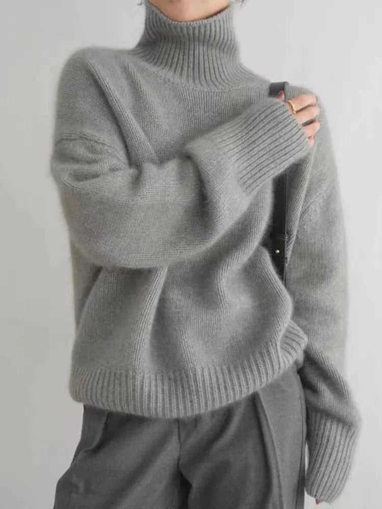 Cozy High Collar Cashmere Sweater