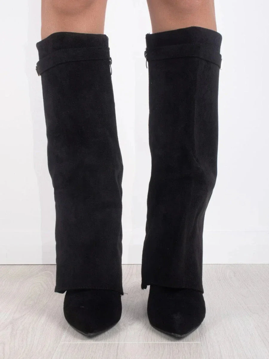 Chic Fold-Over Knee-High Boots for Women