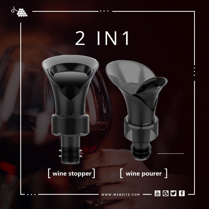 VinoSeal™ - 2-in-1 Red Wine Stopper & Pourer