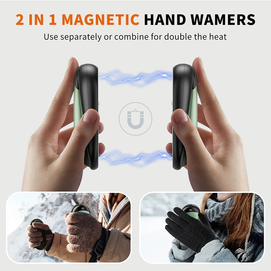 coldSky™ 2-in-1 Rechargeable Magnetic Hand Warmers with Digital Display