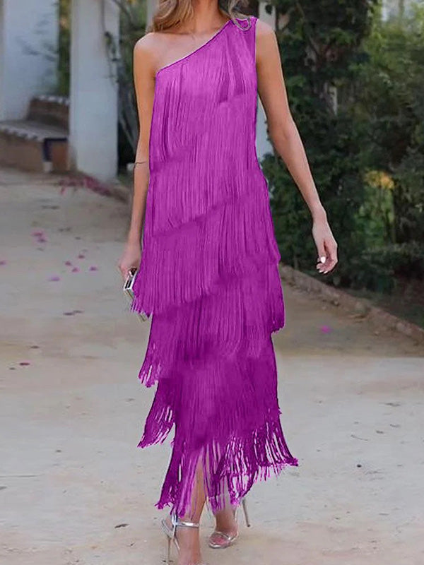 Effortless Chic Asymmetric One-Shoulder Maxi Dress
