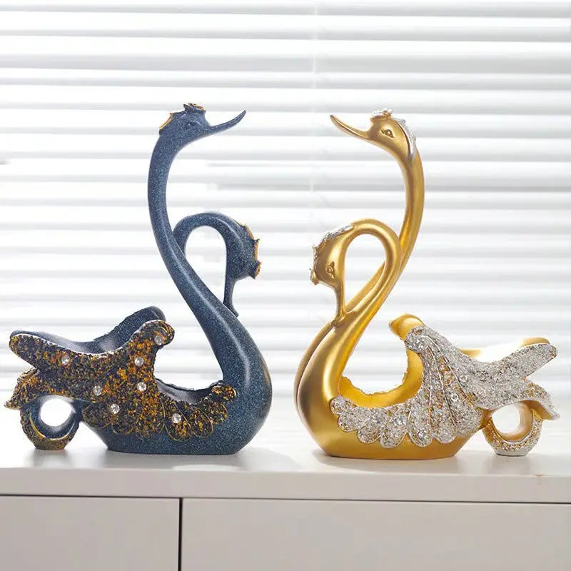 Elegant Swan Wine Bottle Holder Decorative Accent