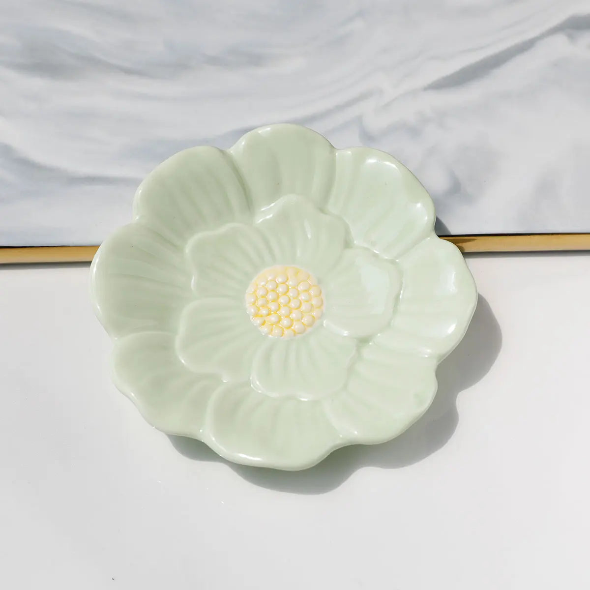 Hand-Painted Ceramic Flower Plate for Home Decor