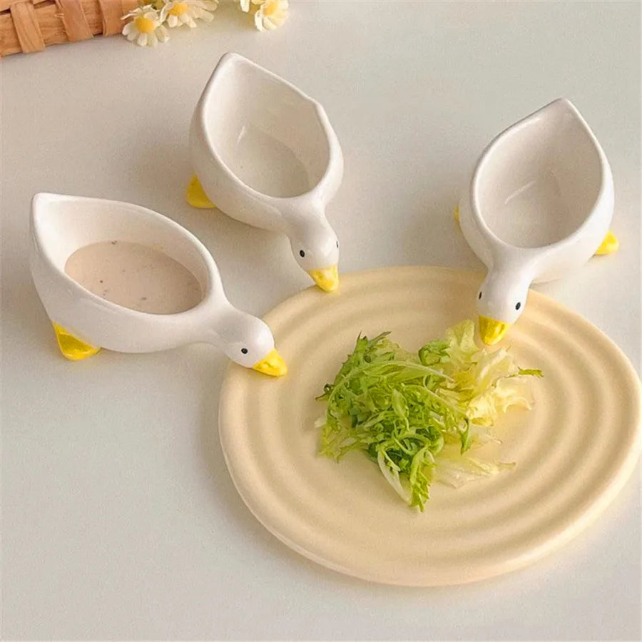 Handcrafted Ceramic Duck Sauce Bowl for Dining and Entertaining