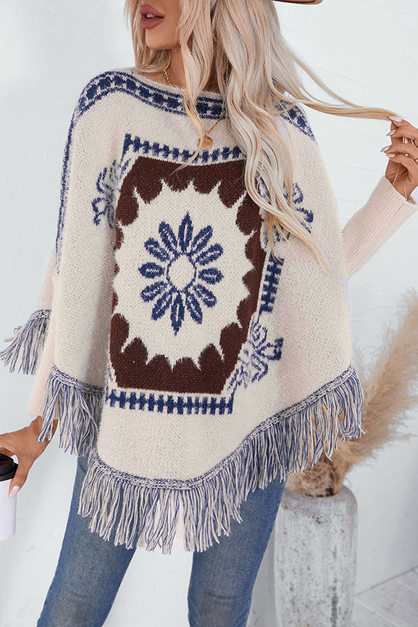 Boho Tassel Hem Knit Sweater
