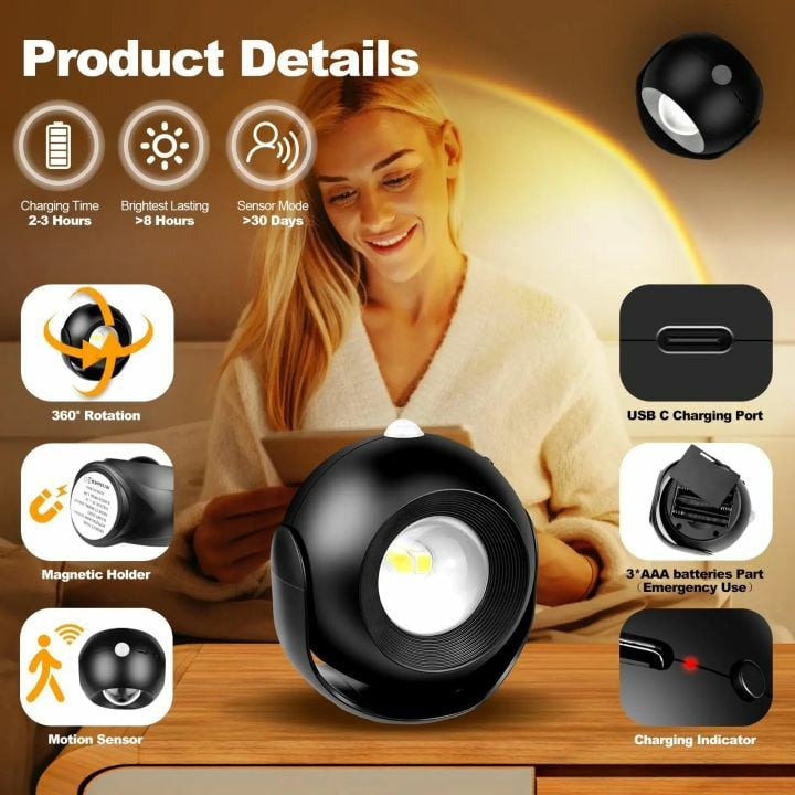 LumaGlow™ - LED Rechargeable Indoor Wall Sconce