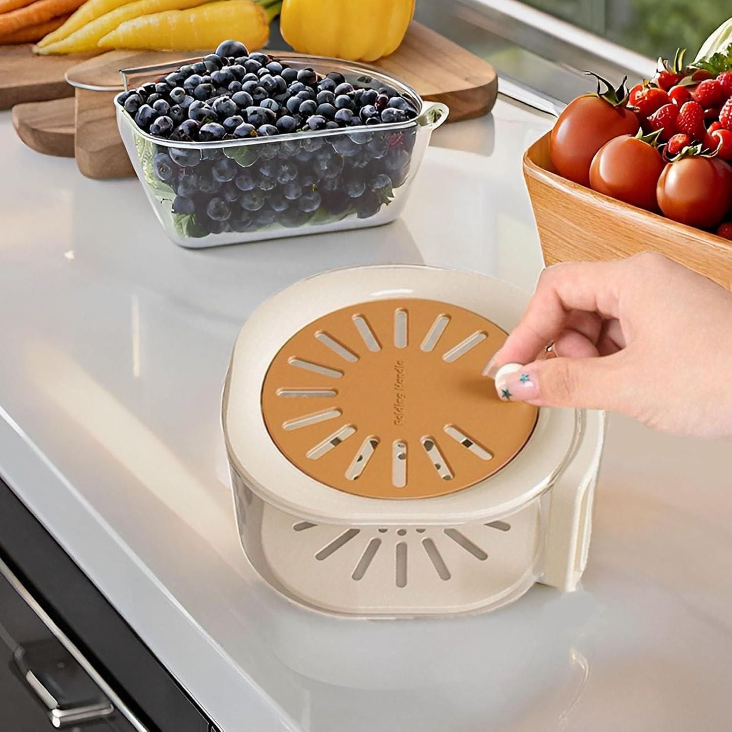 FreshNest™ - Multipurpose Fruit & Vegetable Drain Basket