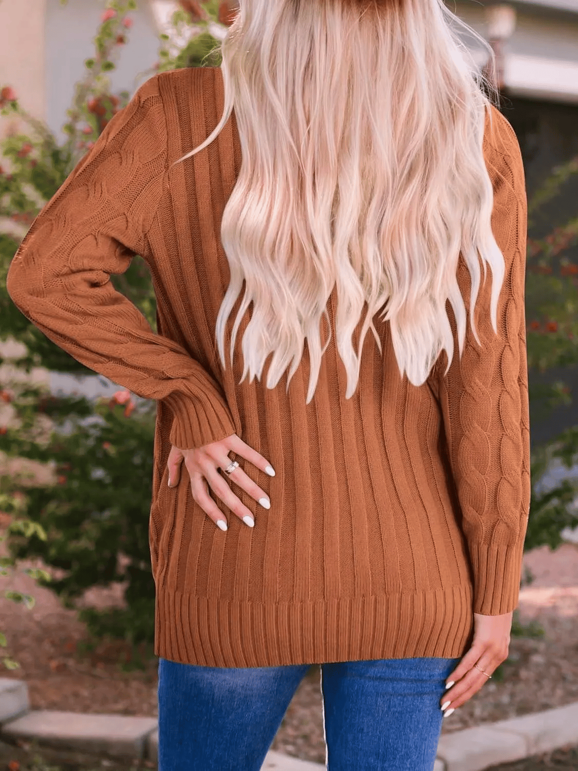 Cable Knit Open Front Cardigan