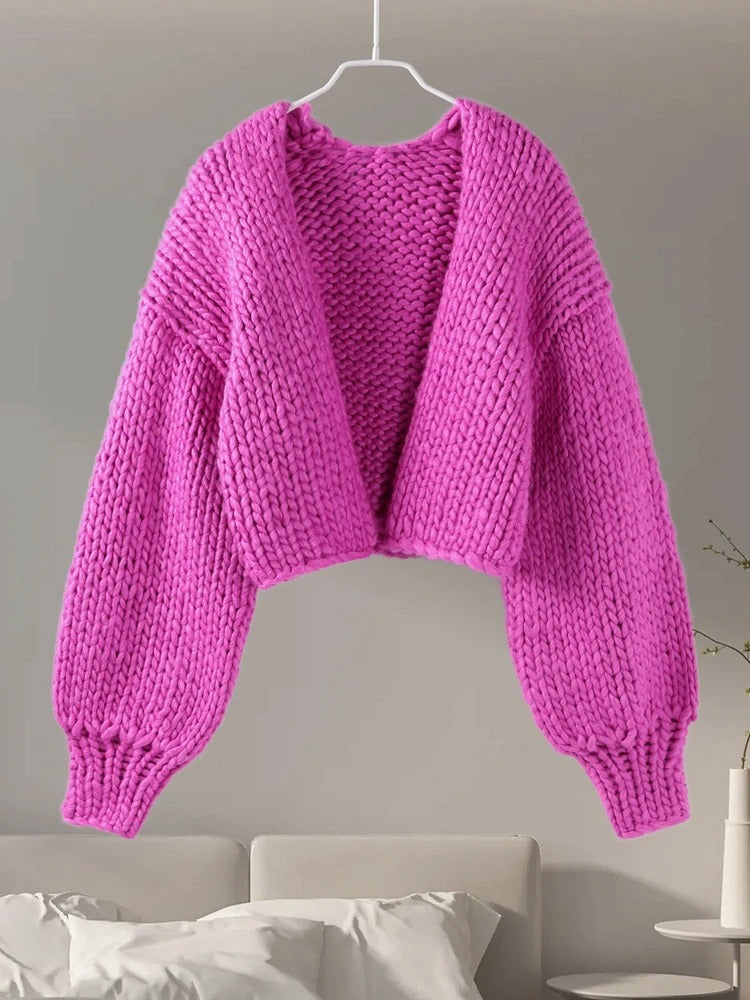 Cozy Twist Knit Solid Casual Cardigan Sweater