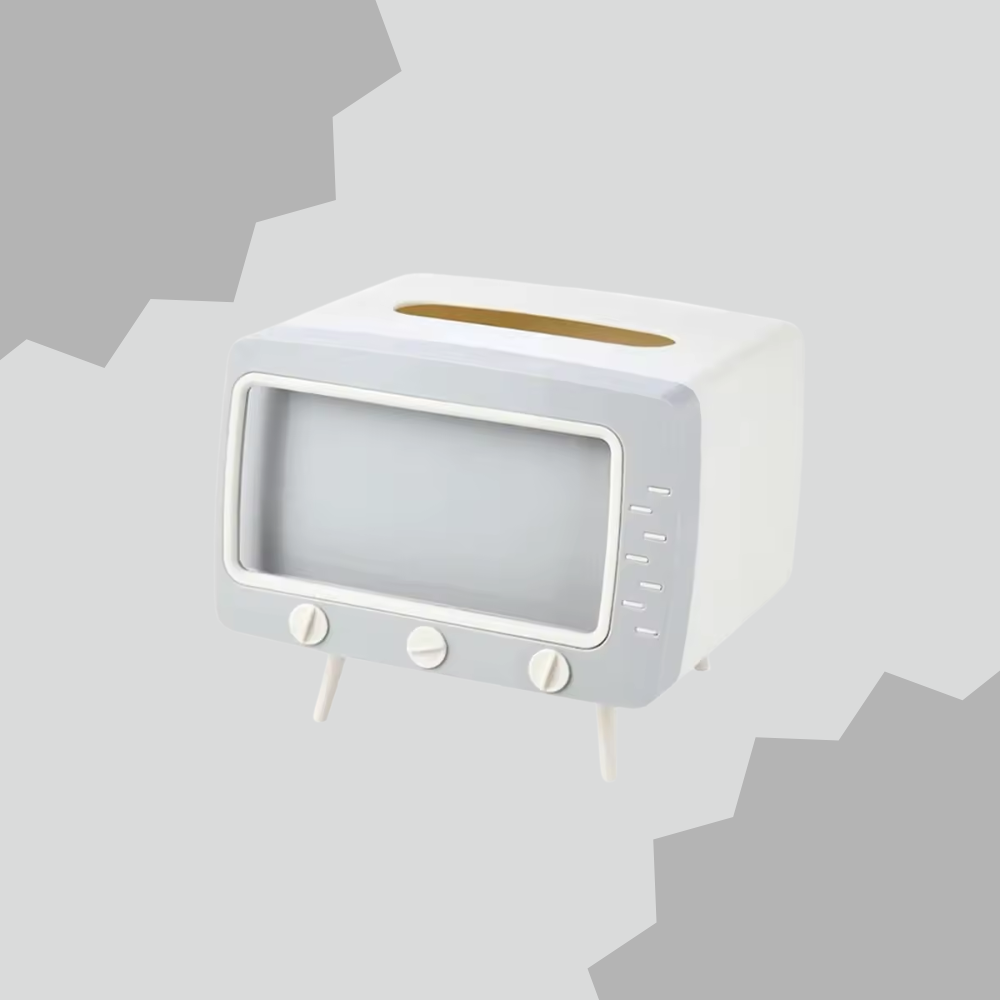 RetroView™ - 2-in-1 Tissue Box & Retro TV Phone Stand