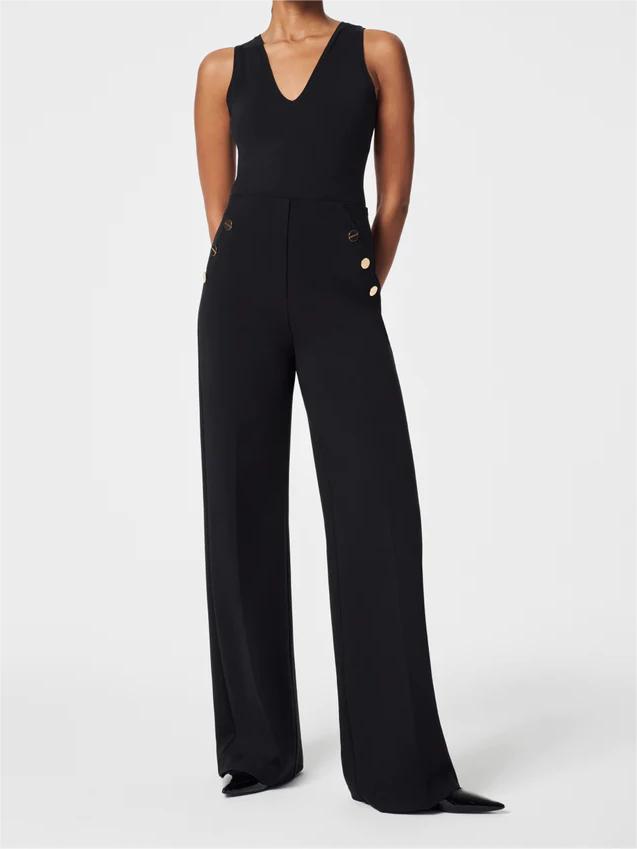 High-Waist Wide-Leg Pants with Hidden Belly Comfort