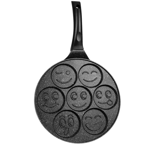 Nonstick Smiley Face Frying Pan for Eggs and Pancakes