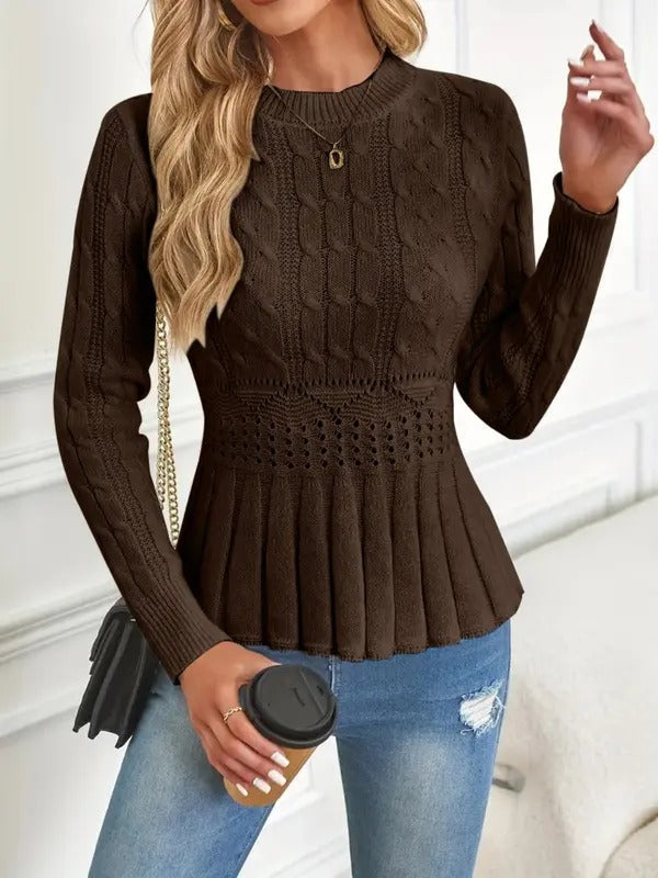 Cozy Chic Chunky Knit Crew Neck Sweater